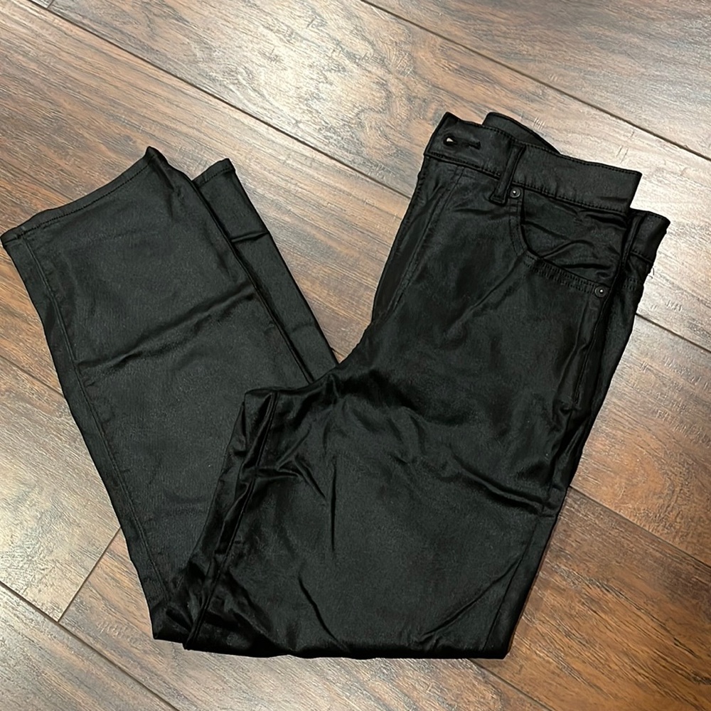glossy stretchy jeans